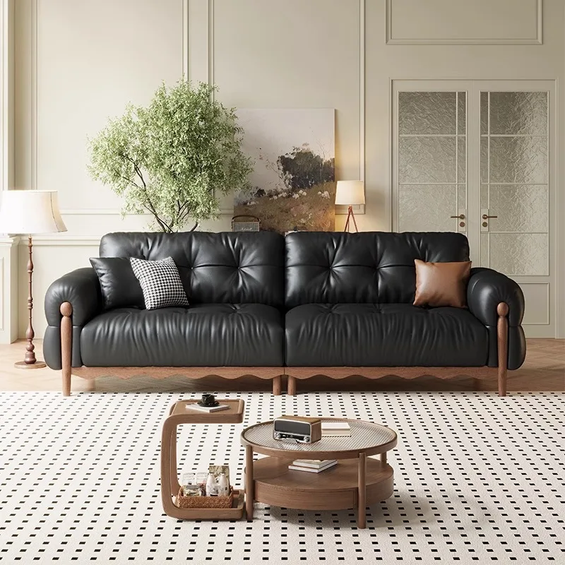 Sofá medieval de couro francês