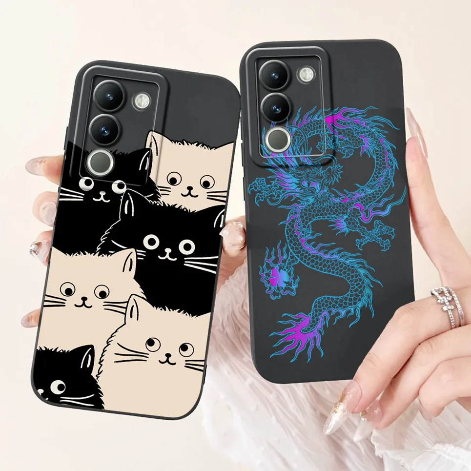 For Vivo V29e V2317 Case 2023 Child Fahion Cool Style Painting Etui VivoV29E Global Camera Protection Soft Silicone Back Cover