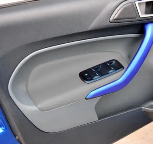 For Ford Fiesta 2009 2010 2011 2012 2013 2014 Microfiber Front Door Panel  Leather Cover car interior 2pieces