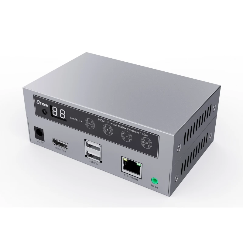2026 new DTECH DT-7064A(AM) 1080P 60Hz HDMI Audio Video Extend 150M HDMI IP KVM Matrix Extender Over Cat5e 6e Cable