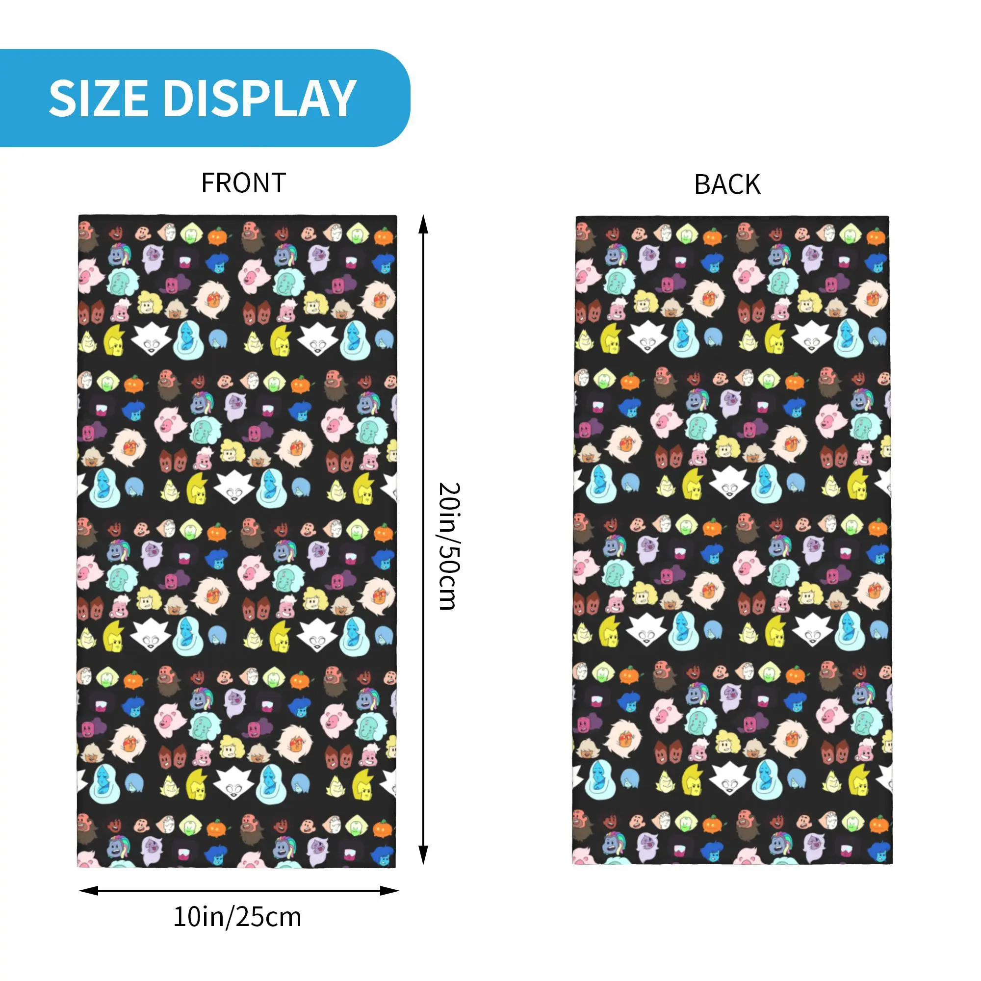 غطاء رقبة من ستيفن يونيفرس هيدز باندانا وشاح سحري مطبوع متعدد الاستخدام بالاكلافا للجري للجنسين والكبار قابل للغسل