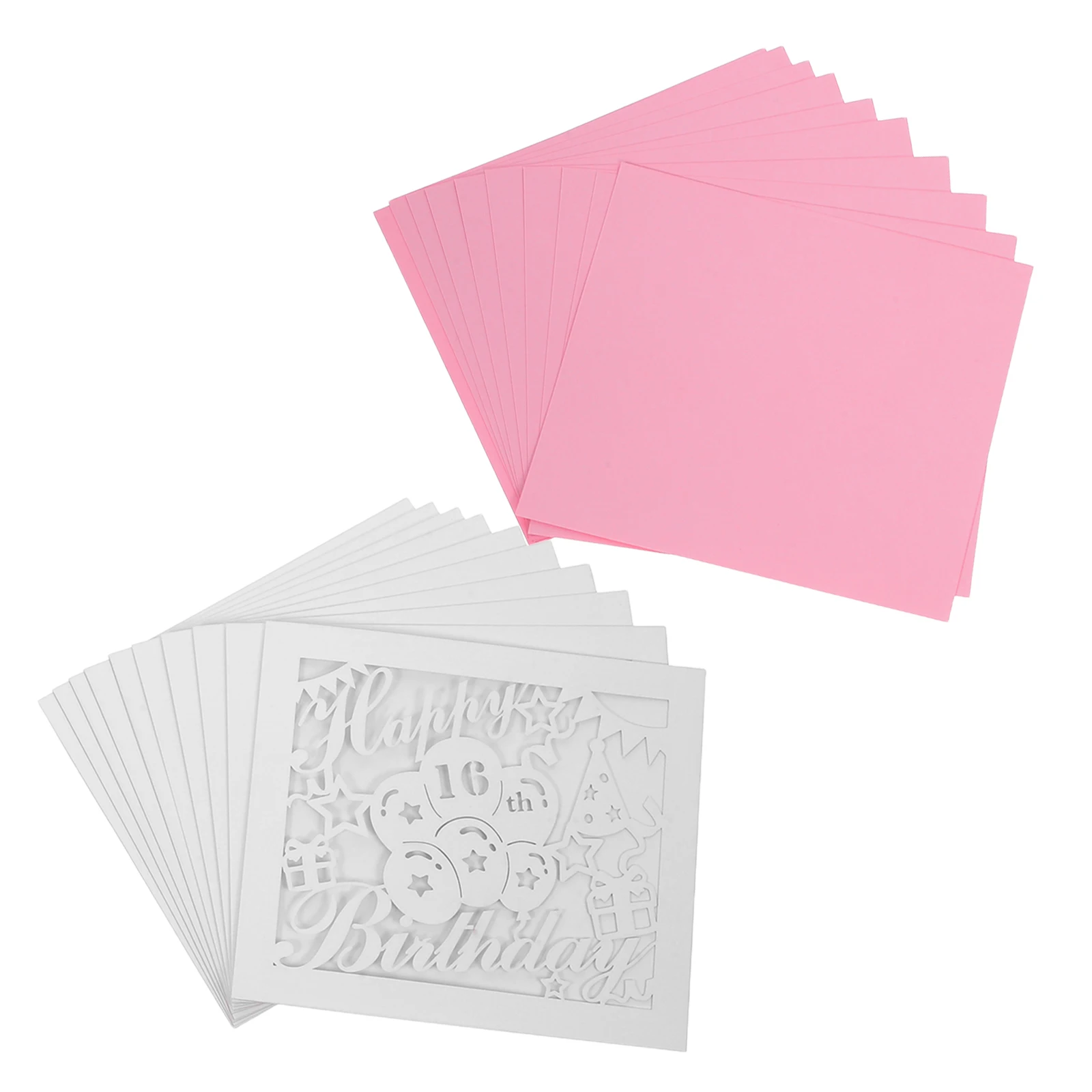 

10 Sets Hollow Birthday Card Cards Envelope 16th Greeting Pearl Paper for Students