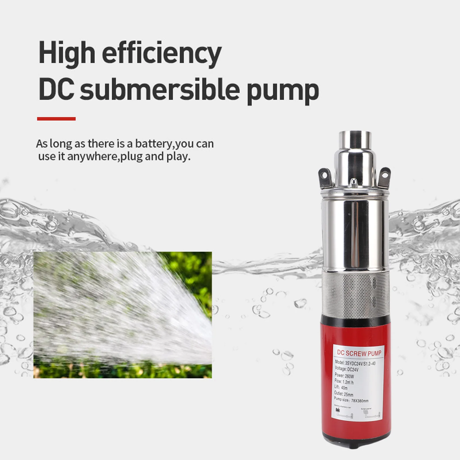 جسم غاطس من الفولاذ المقاوم للصدأ 2 حبل من خلال الثقوب 1 بوصة منفذ منفذ مضخة لولبية جيدة لري المزرعة #1