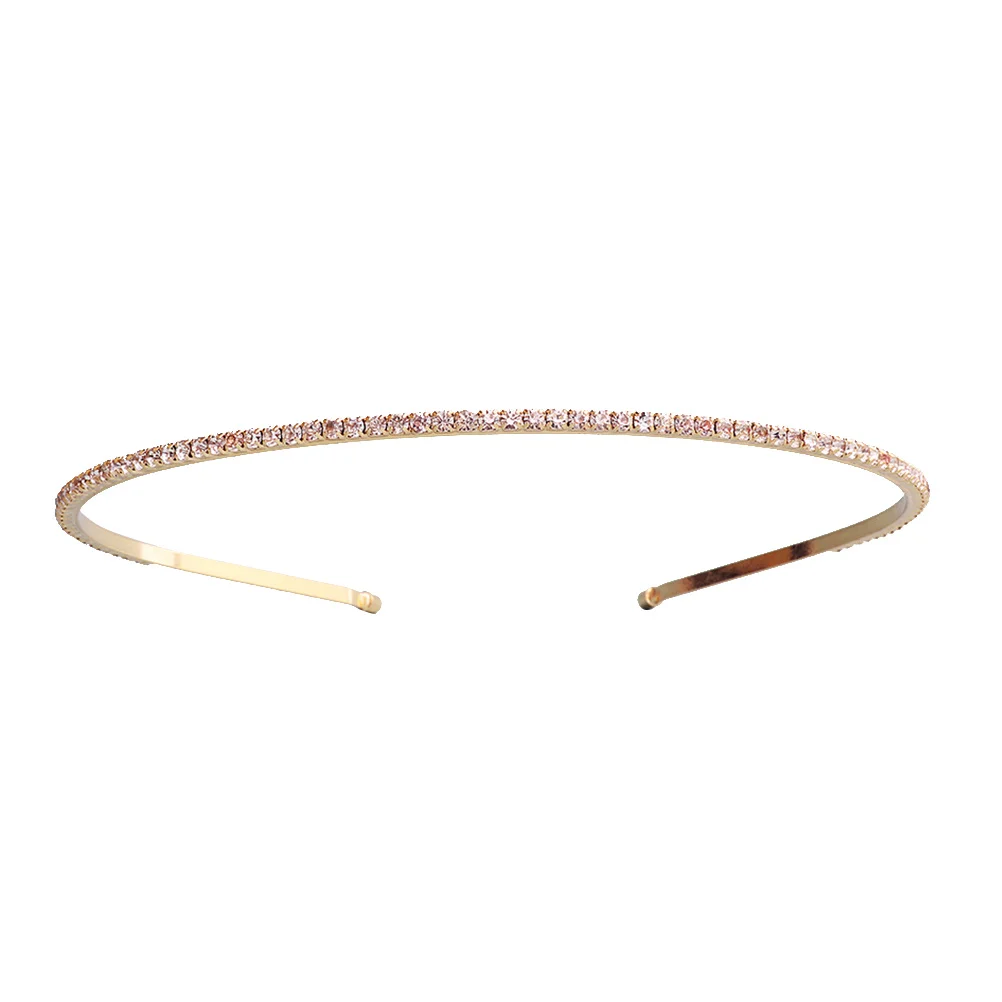 

Crystal Headband Golden Fashion Bridal Headdress for Wedding Party Performance Women Hair Hoop Lightweight Non-Slip Decorative