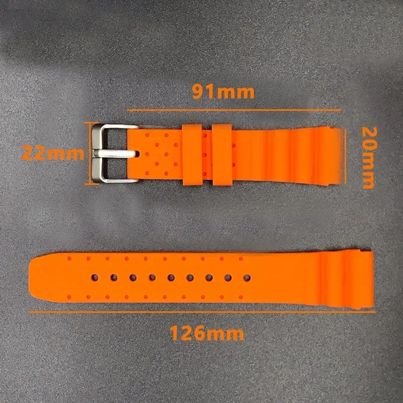 Silicone Bracelet 20mm for Seiko Diving Strap for Citizen Watchband Men\'s Replace Wristband Smartwatch Straps Watch Accessories