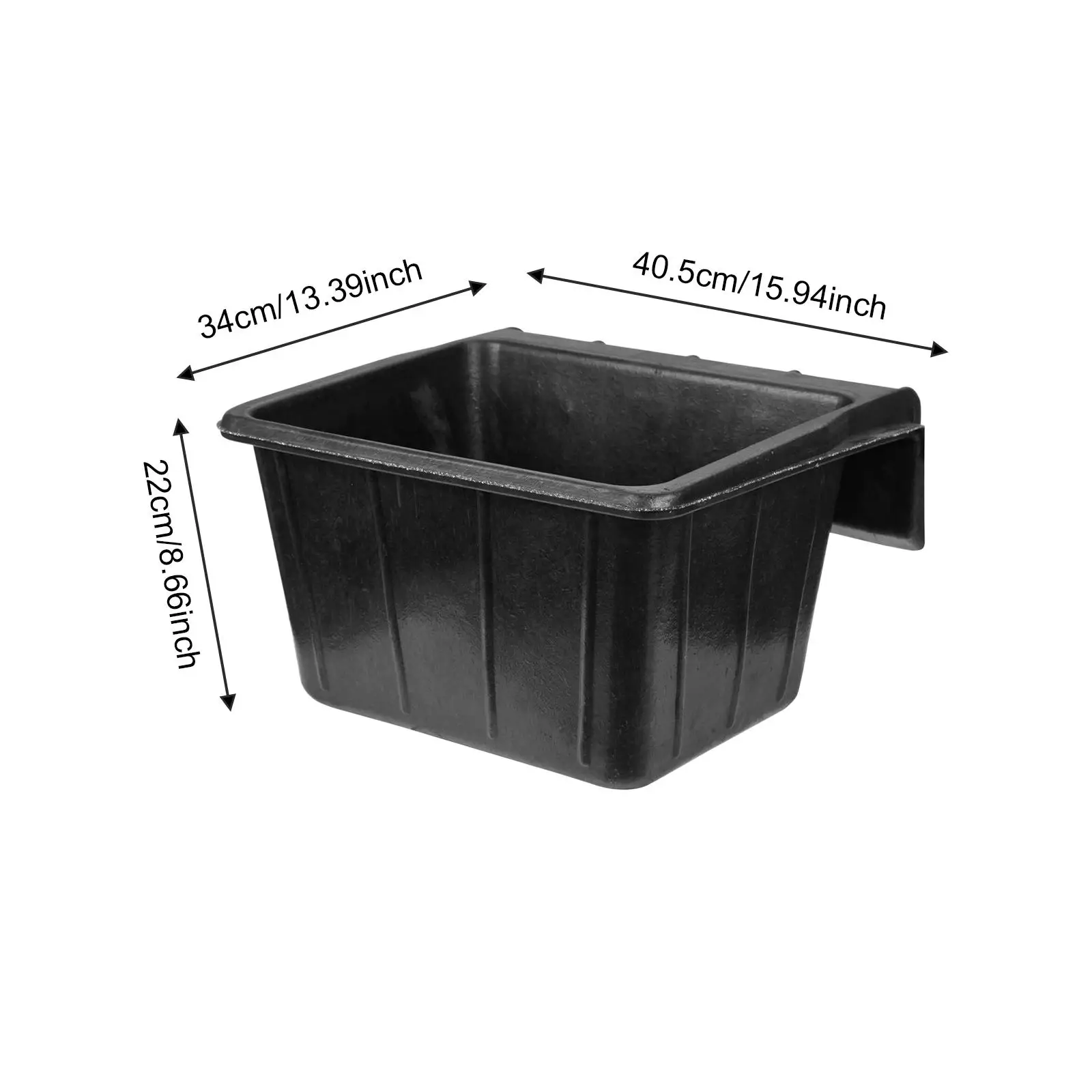 over Hanging Fence Feeder 16L Hanging feed Trough, Rubber Horse Feeder, Livestock Water Bowl for Chicken, Geese