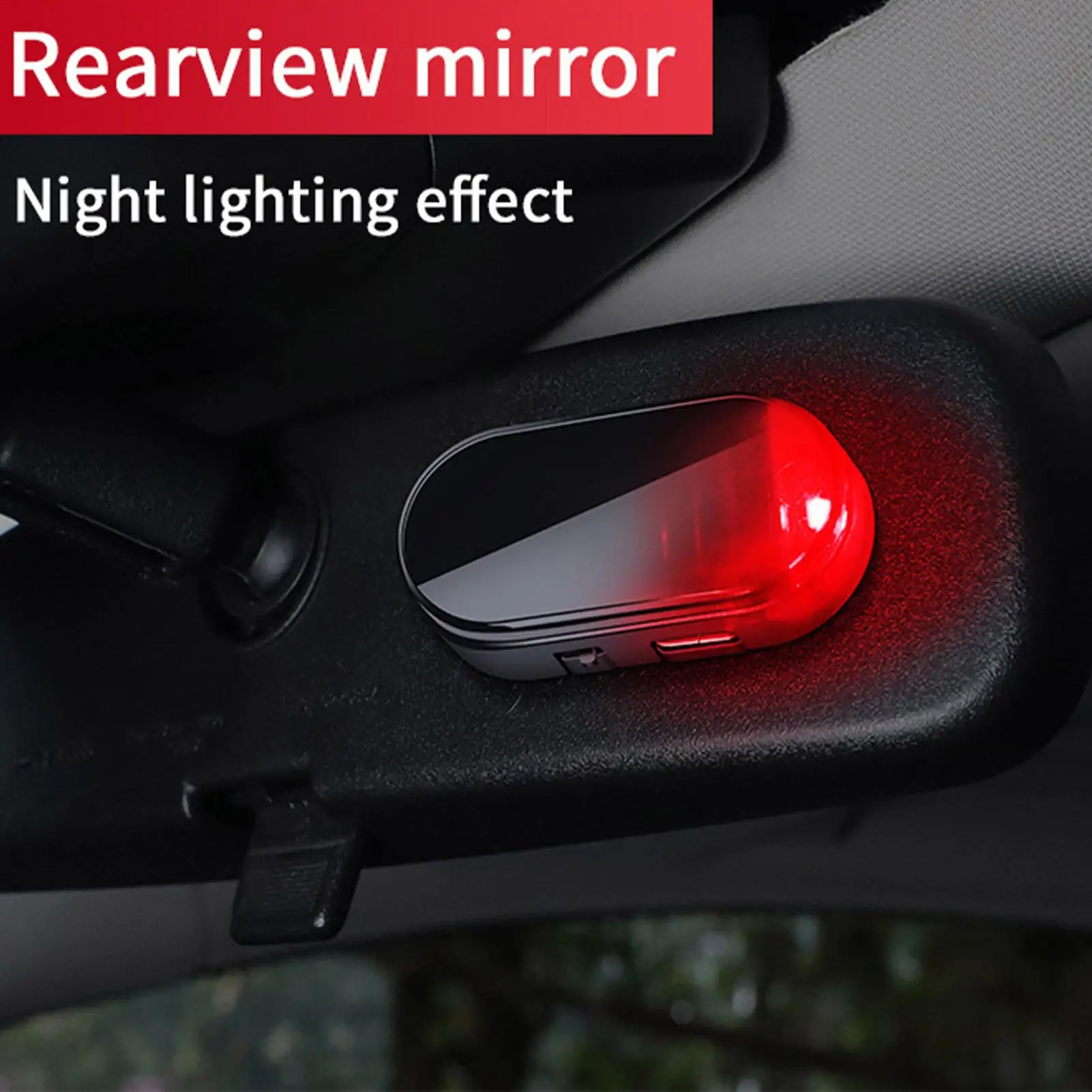 Solar Powered Car Fake Security Light Blue/Red Simulated Wireless Warning Lights Anti-Theft Alarm Flashing Signal Lamp