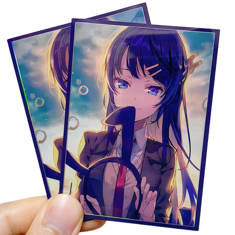 60Pcs/Set ACG Sakurajima Mai Cards Sleeve OPTCG 67x92 Anime Game Characters Colorful Laser Version Cards Protective Cover