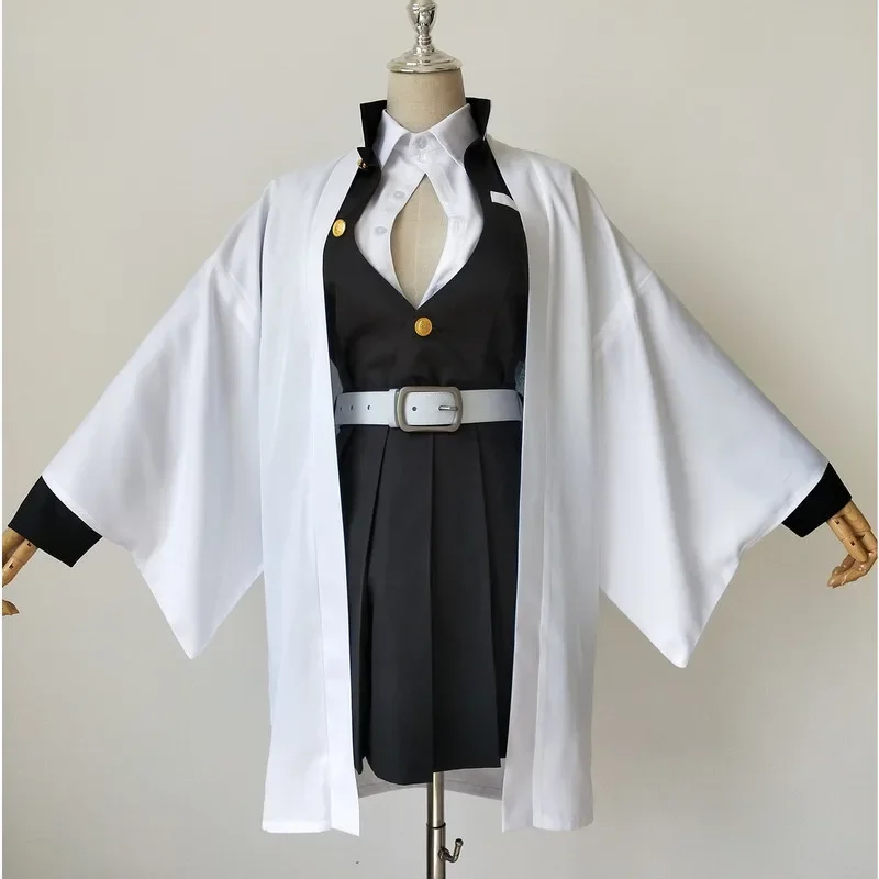 Demon Slayer Kimetsu No Yaiba Anime Kimono Kanroji Mitsuri Cosplay conjunto completo peluca disfraz de Halloween para mujeres y niñas, adultos y niños