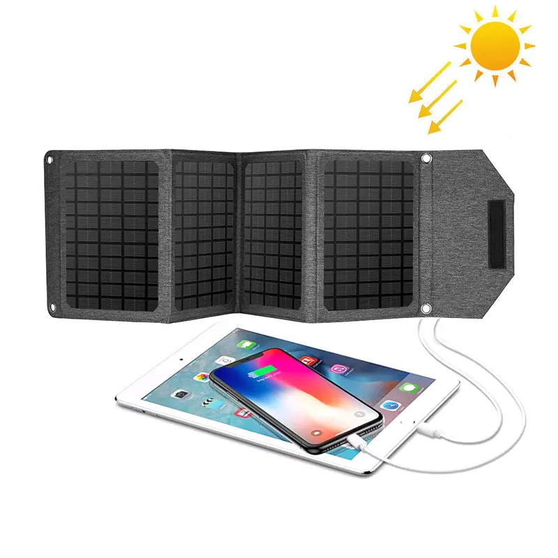 

New Arrival High Efficiency 24W Foldable Solar Panel Charger Dual USB 5V 2.4A(Max.) Fast Solar Charging for Phone Tablet etc.