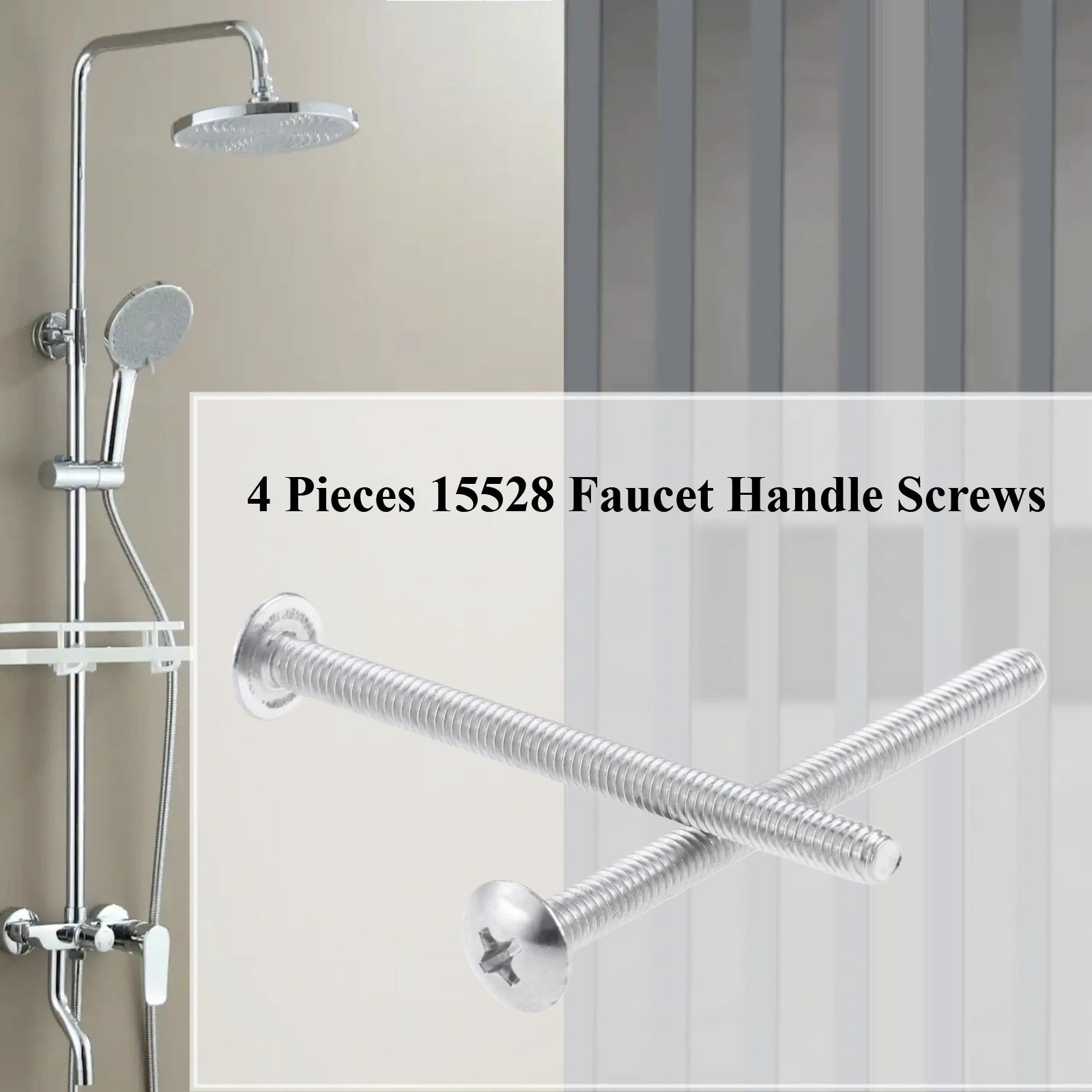 

4Pcs 15528 Tub Shower Faucet Handle Valve Screws for Moen Series 73110 3150a with 82912SRN Single Handle Trim Cover Plate Screws