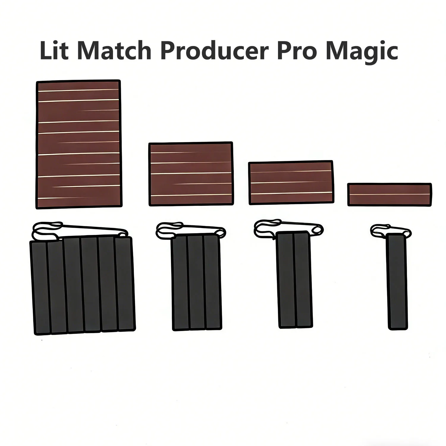 Lit Match Producer Pro Magic Tricks Multi-slot Match Holder with Ignition Strip Magician Stage Fire Magia Accessories Props