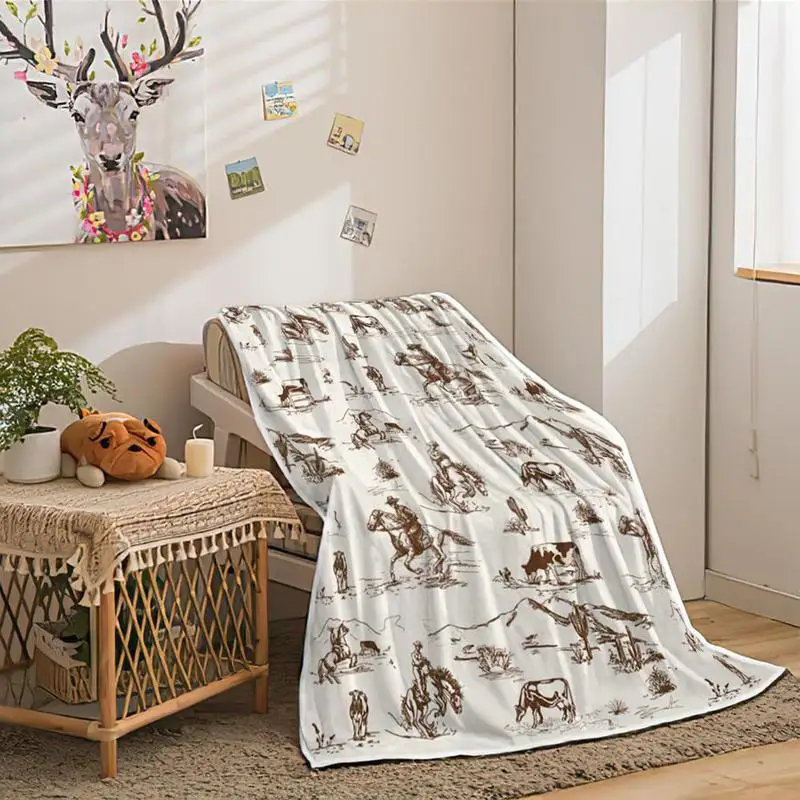Vintage Cowboy Baby Blanket Soft and Cozy