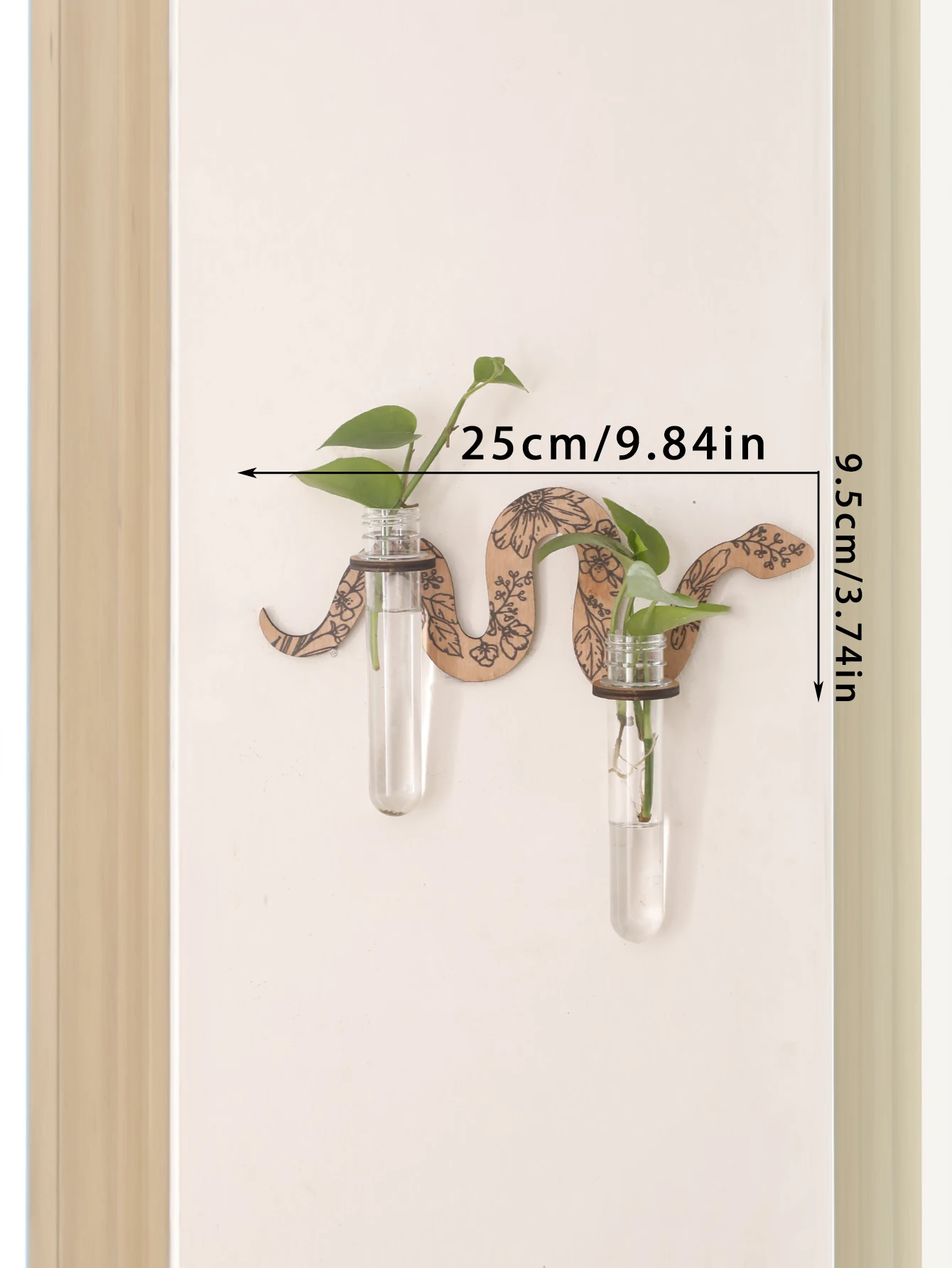 Wooden Wall Planters Snake shaped Plants Plant Propagation Station Wall Hanging Decor Gift for Women Plant Lovers Gift Crafts