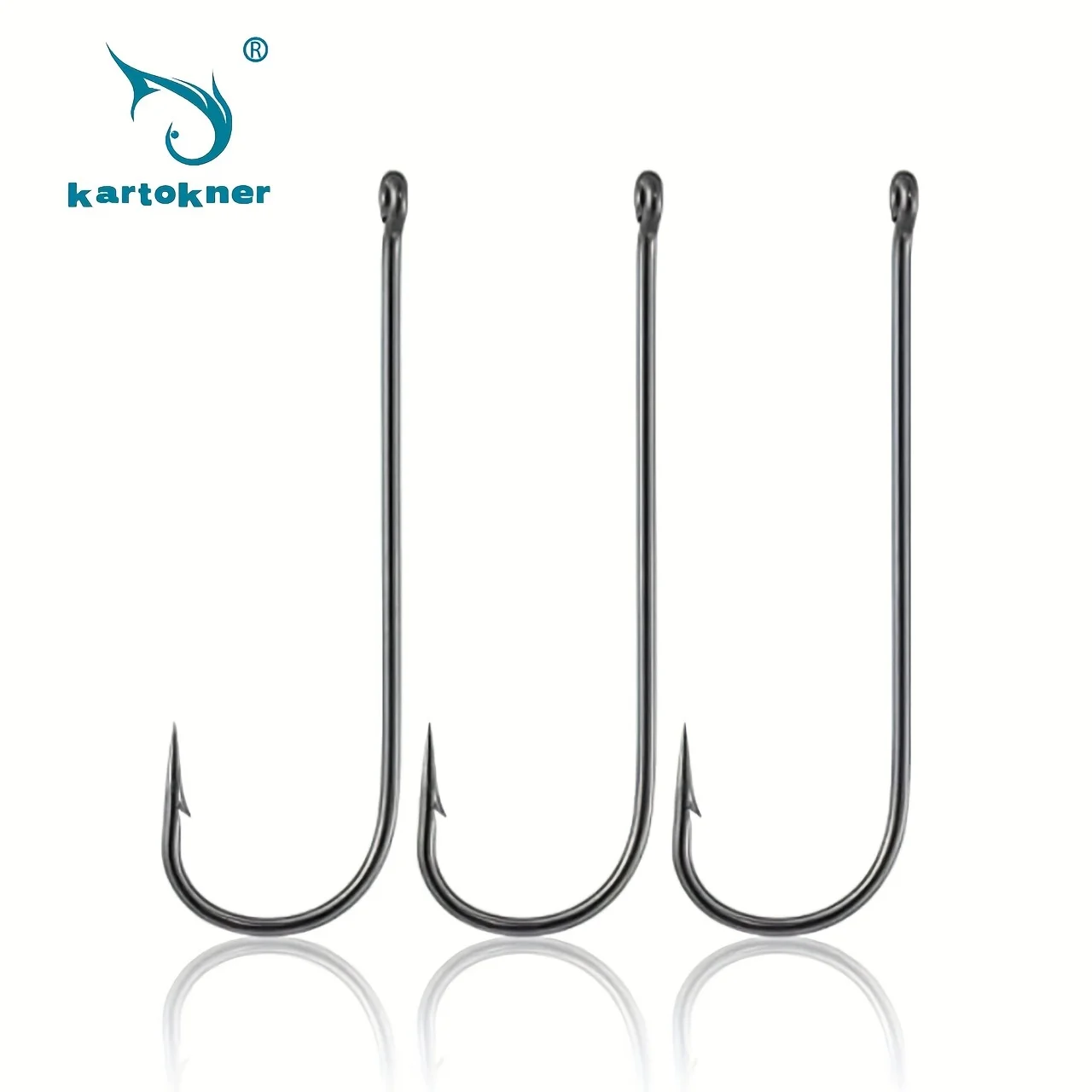 

Kartokner 100Pcs Premium Aberdeen Fishing Hooks - Long Shank, High Carbon Steel, Ideal for Freshwater Trout, Bass & Catfish