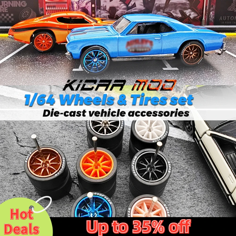 1/64 Wheels with Rubber Tires CE28 Large Size Refitting Parts for Diecast Model Car Hot Wheels Matchbox Tomica D:13mm 1 Set