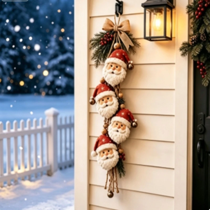 New Santa Claus Hanging Ornament – Wooden Craft Tag for Holiday Tree Decoration & Gift Display