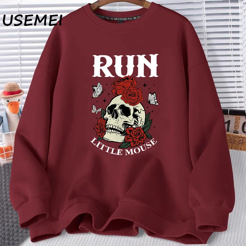 Run Little Mouse Sweatshirts Spicy Books Dark Romance Merch Hoodies Dark Romance Book Lover Hooded Harajuku Vintage Clothing