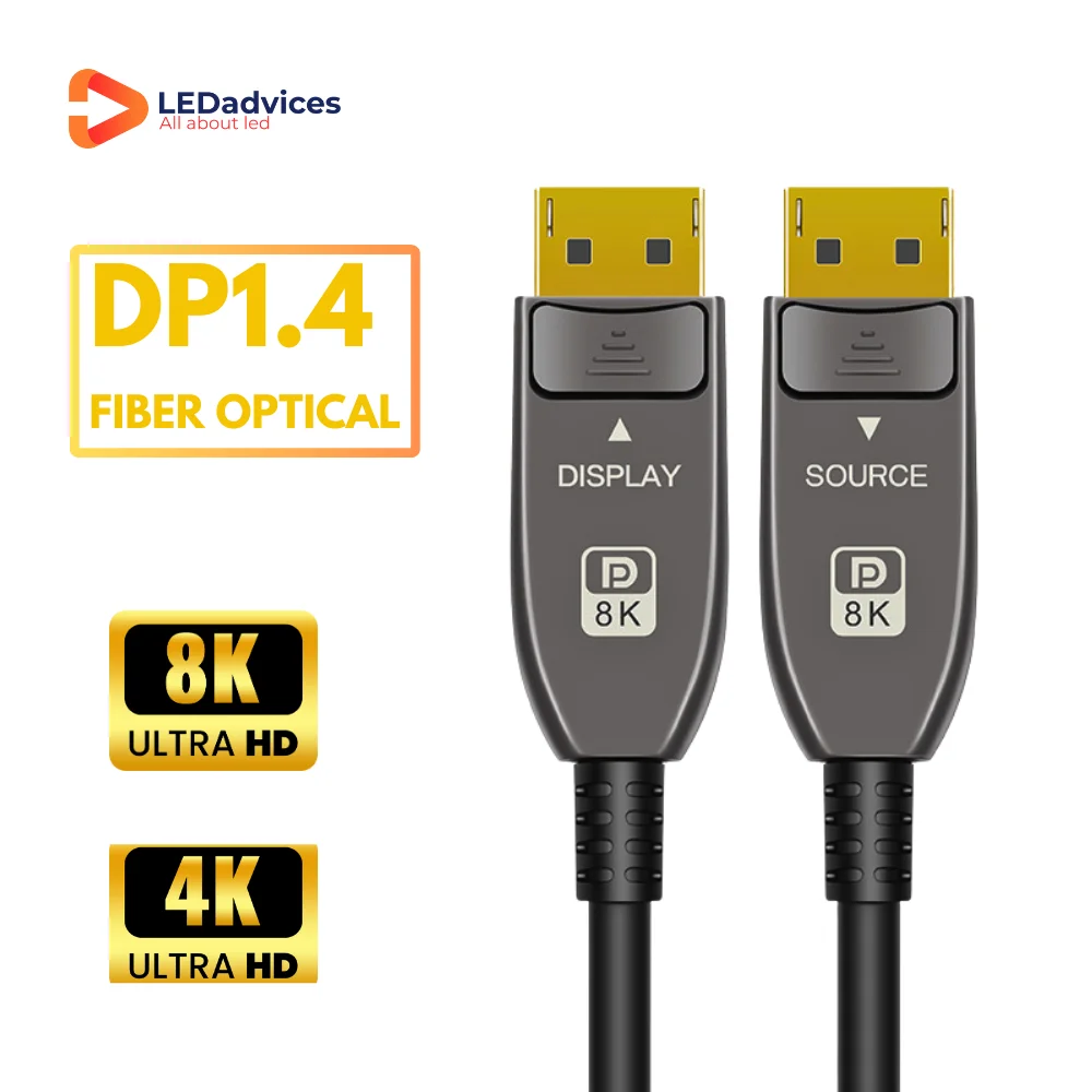 100M High Quality Fiber Optic DP1.4 to DP AOC Active Fiber Optical Cable 4K 144Hz 8K 60hz 32.4Gbps HDR DP Displayport 1.4 Cables