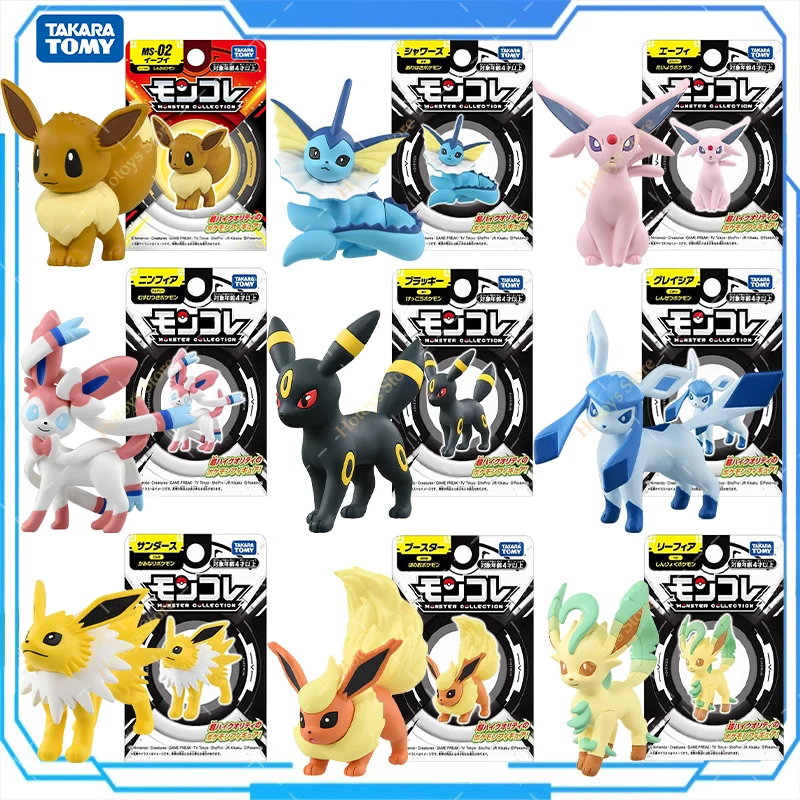 Figuras de Pokémon originales Umbreon Eevee Sylveon Vaporeon Sylveon, juguetes de Anime Flareon Espeon Leafeon, modelo de colección, regalos de muñecas