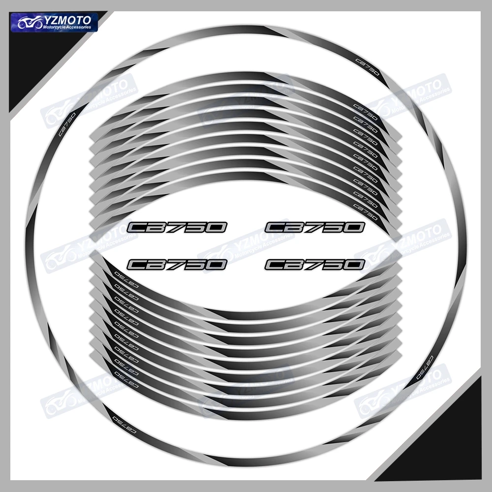 For Honda CB750 Motorcycle 17 Inch Front And Rear Wheel Stripe Sticker Wheel Decal Decorative Reflective Waterproof Rim Stickers