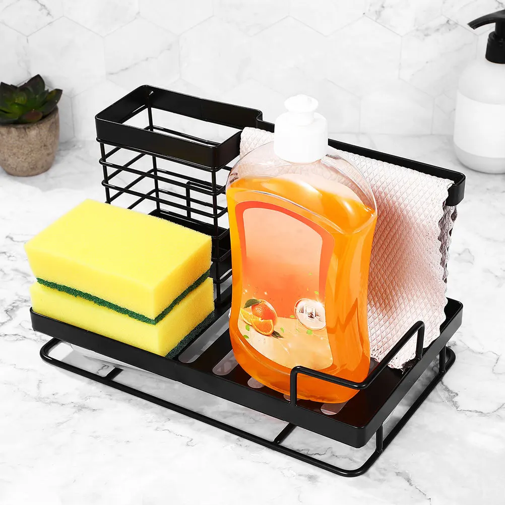 Kitchen Sponge Drain Rack Sink Organizer Lightweight Practical Kitchen Countertop Sponge Holder Dish Soap Tray