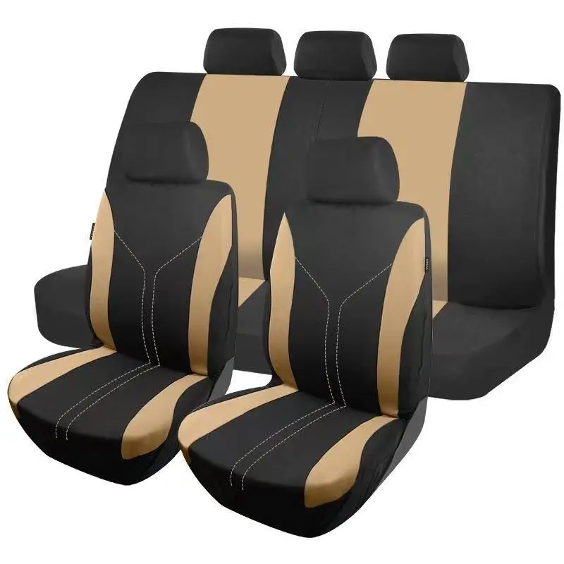 Universal 7 Colors Car New 5 Seats Cover Auto Car Seat Covers Ployester Cushion Full Set Front Rear For Sedans Seat Covers AT MT