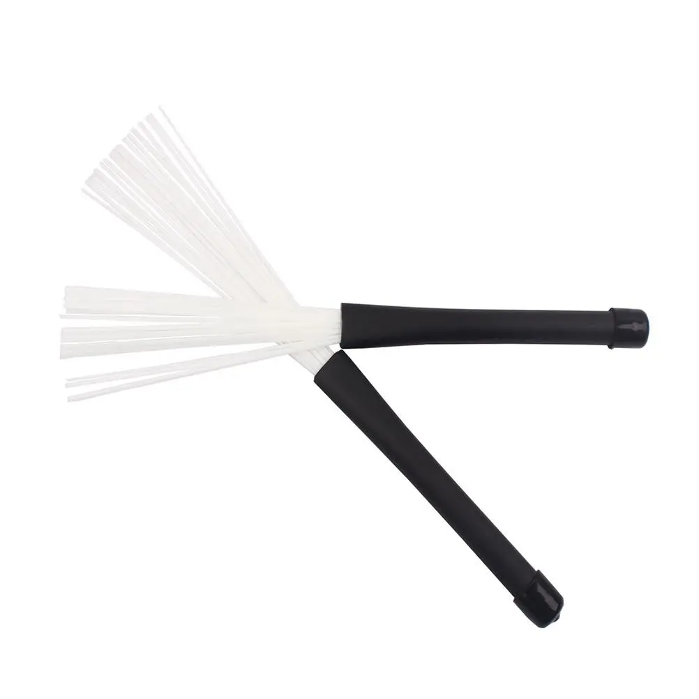 

2pcs Snare Wire Brushes Drum Sticks Percussion Accessories Drummer Drumsticks Wire Drum Brush Kit Nylon White Snare