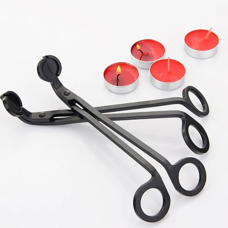 18CM Stainless Steel Candle Wick Trimmer Oil Lamp Trim Scissor Cutter Snuffer Tool Hook Clipper IY Candle Making Kit Tools