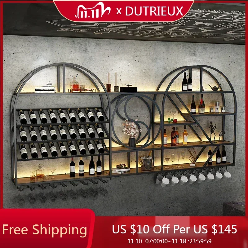 Modern Living Room Wine Holder Wall Mount Luxury Hanging Wine Rack Home Organizer Suporte Para Vinho De Parede Bar Decor