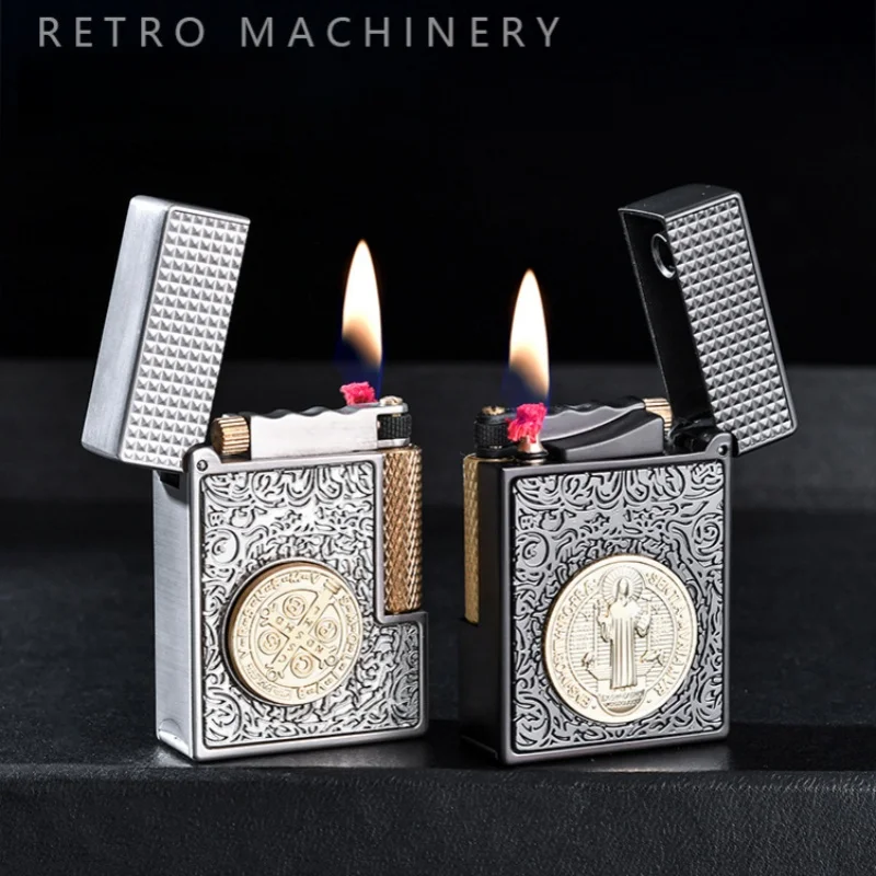 2026 CHIEF Integrated Fuel Tank Kerosine Lighter Side Pulley Ignition High end Serpentine Fuel Oil Lighters Smoking Men's Gifts