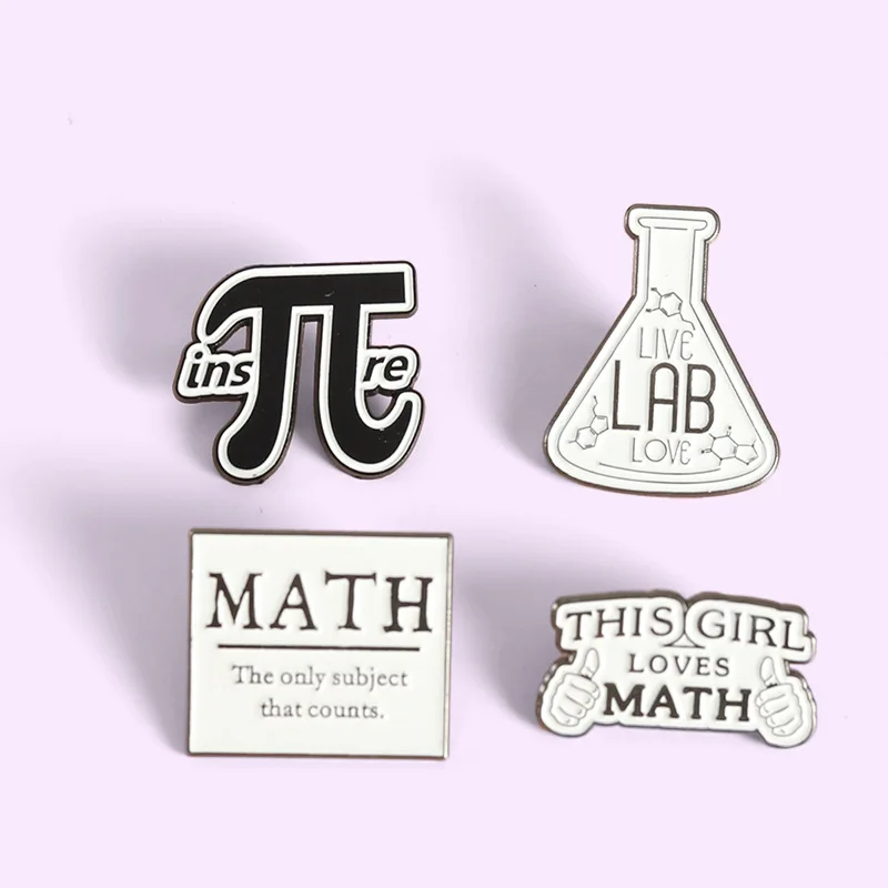 Mathematical Chemistry Sign Brooch Pins Creativity Teaching Theme Metal Badge Lapel Pin bag Scarf Buckle Collar Needle Accessory