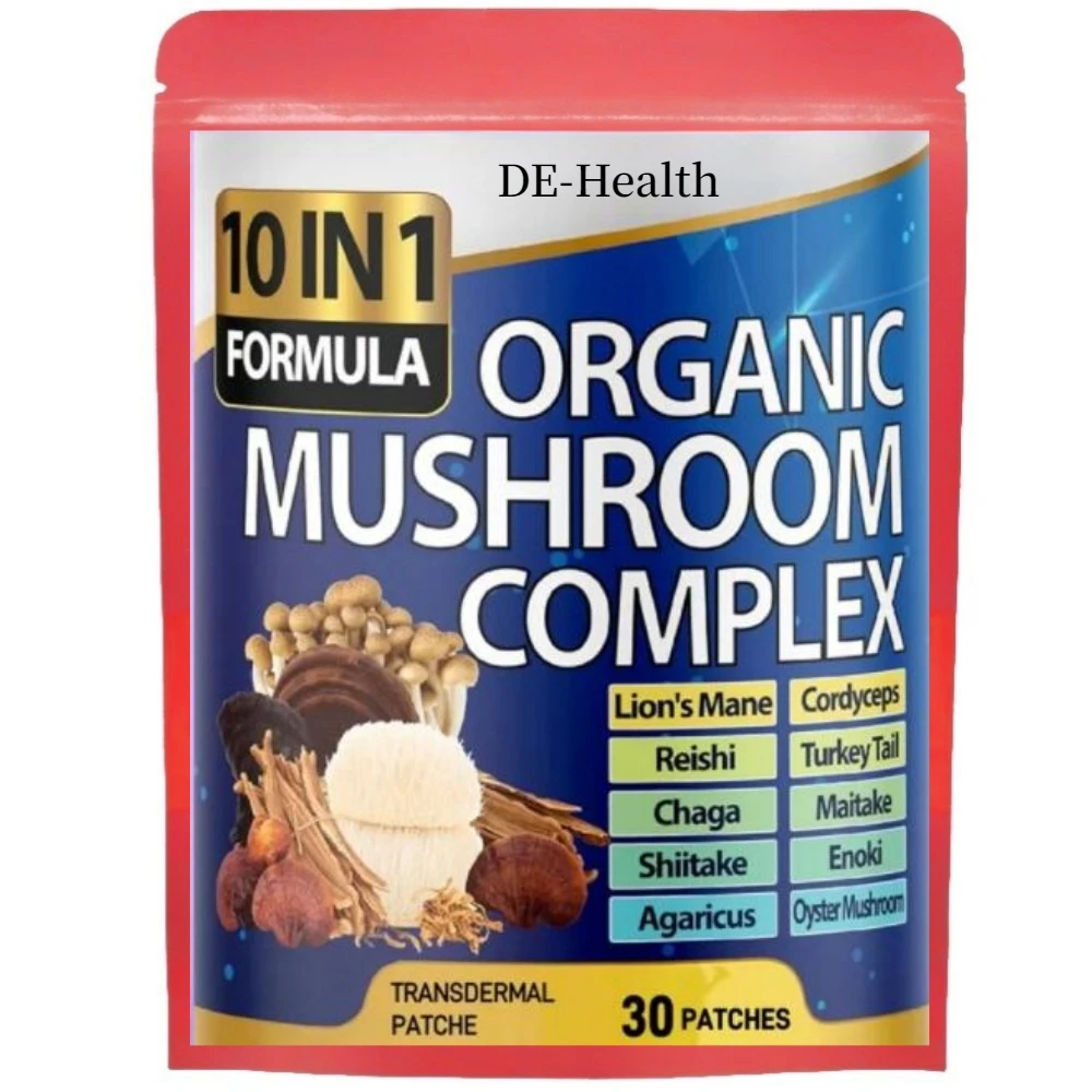 30 Patches 10 in 1 High Strength MushroomTransdermal Patche - Lions Mane, Cordyceps, Reishi - Brain Memory and Focus