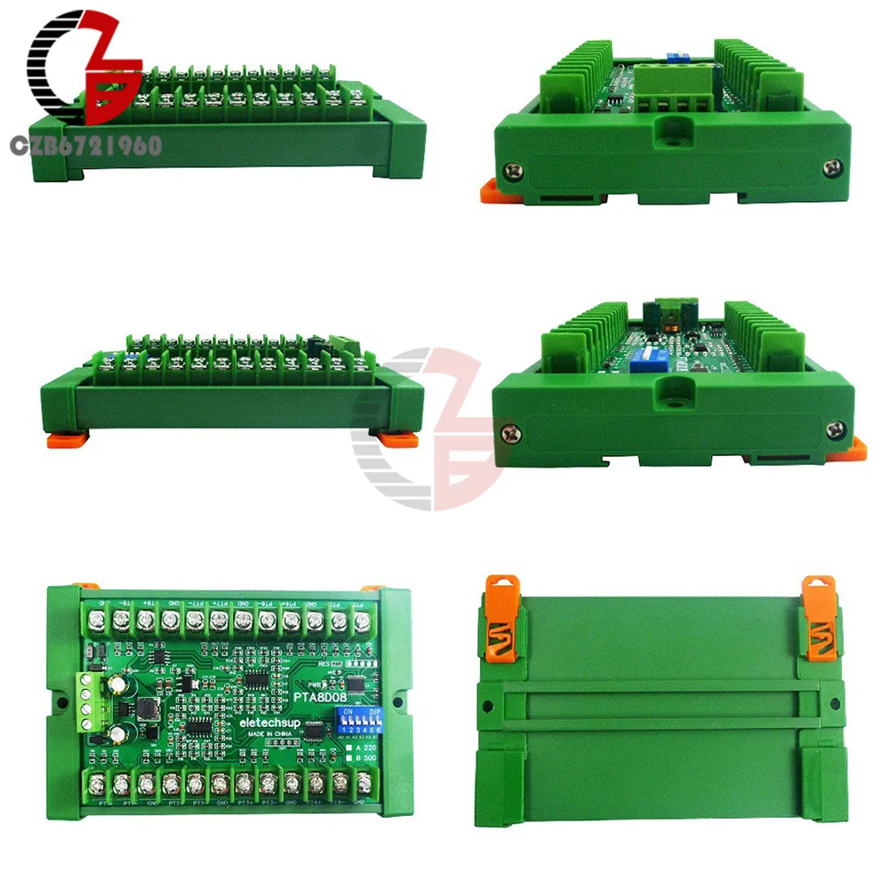 8ch DC 8-30V PT100 RTD RS485 Temperature Sensor Module Modbus RTU Platinum Thermal Resistance Collector -40~500C Thermostat