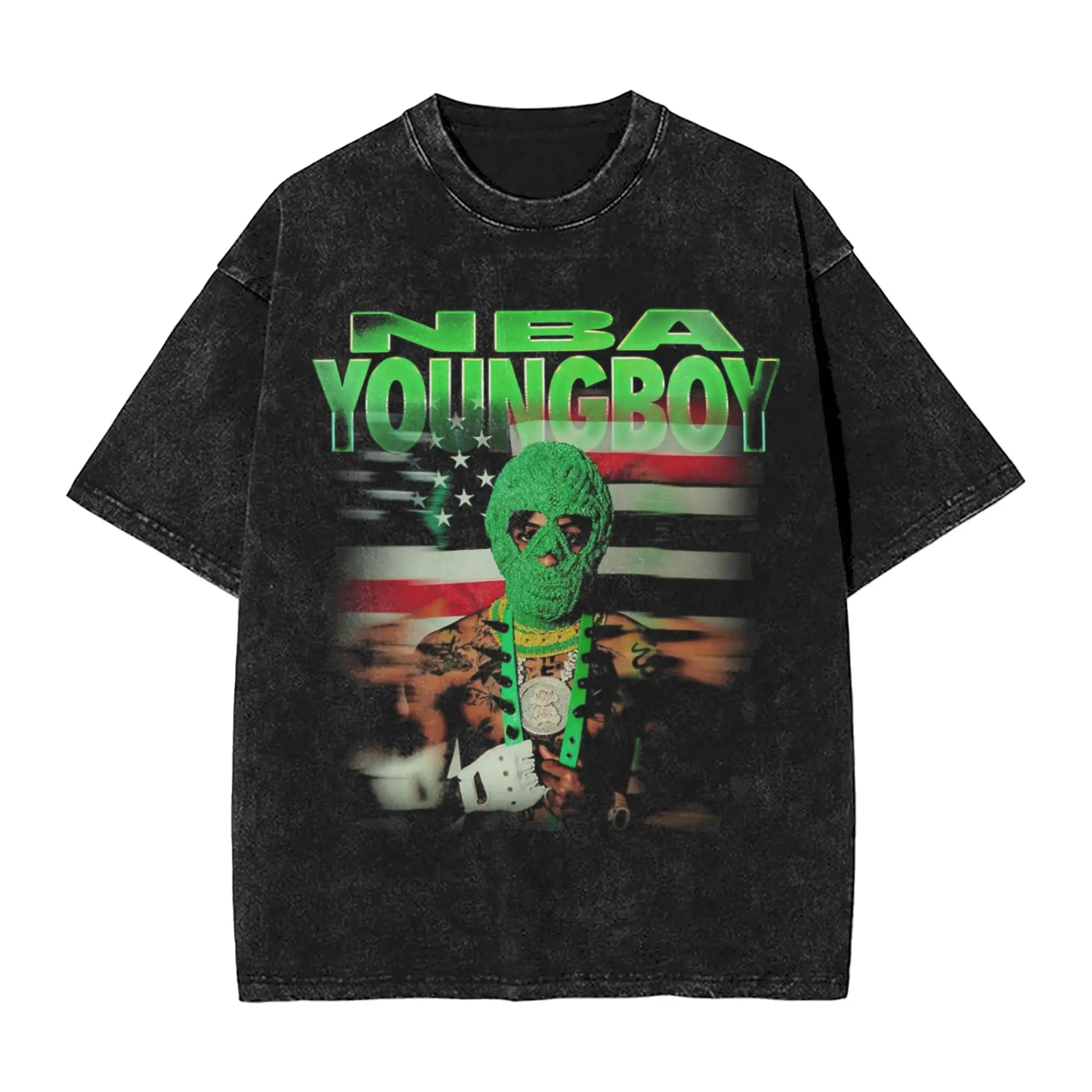 

Rapper Young Boy Never Broke Again MASA Tour 2025 T Shirt Washed Style For Men Women Pure Cotton Tee Shirts Tops