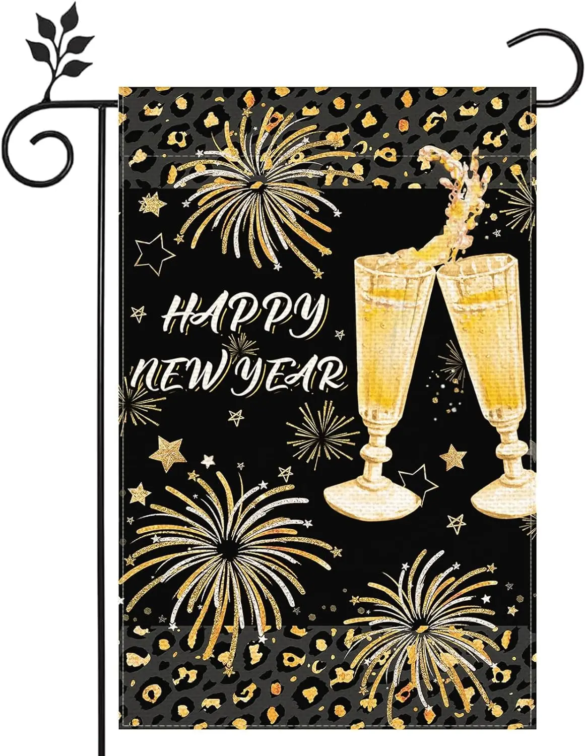 2026 Happy New Year Gnome Garden Flag 12x18 inch Double-sided Burlap Family Party Outdoor Courtyard Lawn Holiday Decoration  AAS