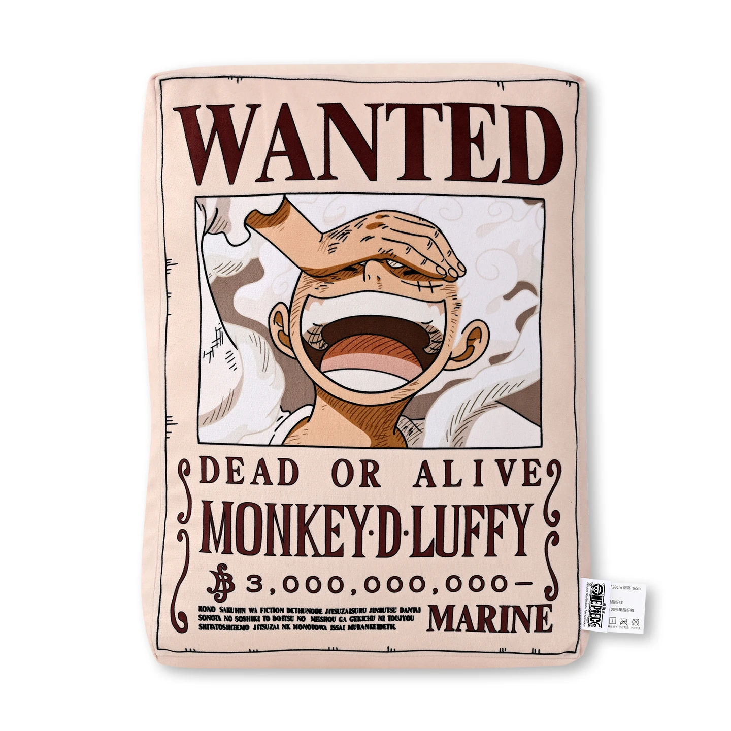 1 stuk officieel One Piece Wanted Poster kussen, dubbelzijdig anime sierkussen voor thuis, bank, kantoor, slaapkamer, collectie cadeau.