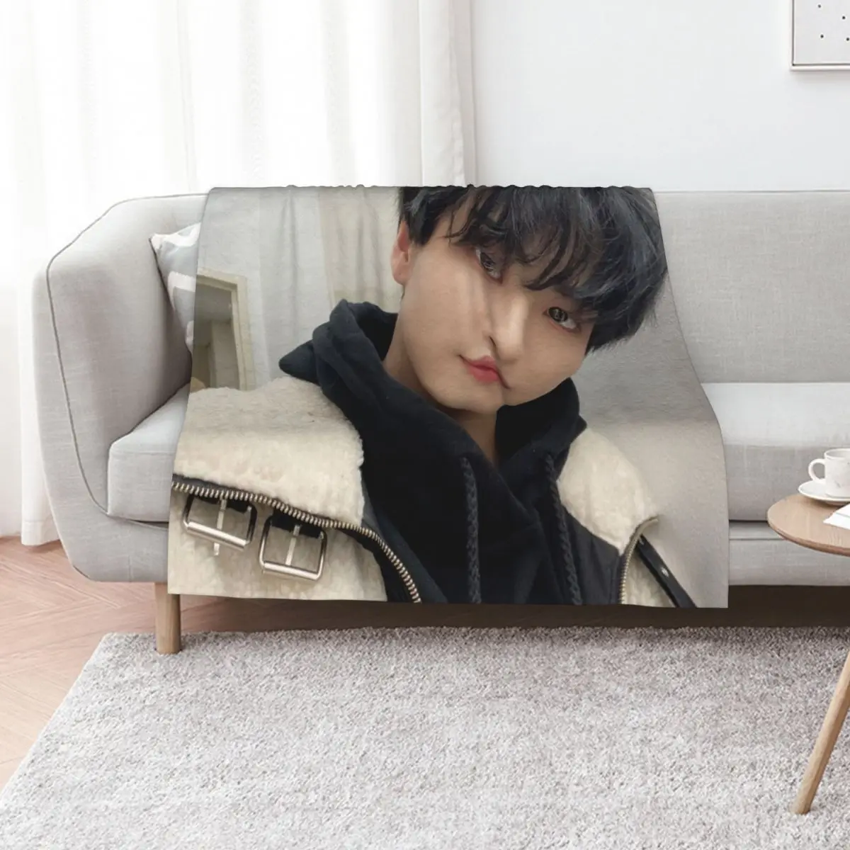 ATEEZ Seonghwa Throw Blanket Furry Personalized Gift Sofa cosplay anime Soft Plaid Giant Sofa Blankets