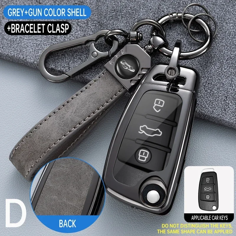 

Alloy Car Folding Key Cover Case Fob Holder for Audi C5 C6 R8 A1 A3 A4 A5 A6 A7 Q3 Q5 Q7 S6 B6 B7 B8 8P 8V 8L TT RS RS3 S3