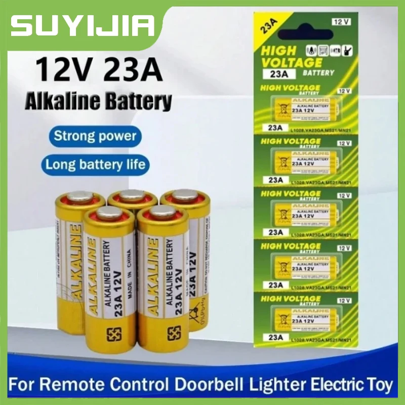 

12V alkaline battery A23 23A 23GA A23S E23A EL12 MN21 MS21 MS21 V23GA L1028 GP23A LRV08 for remote control car key calculator