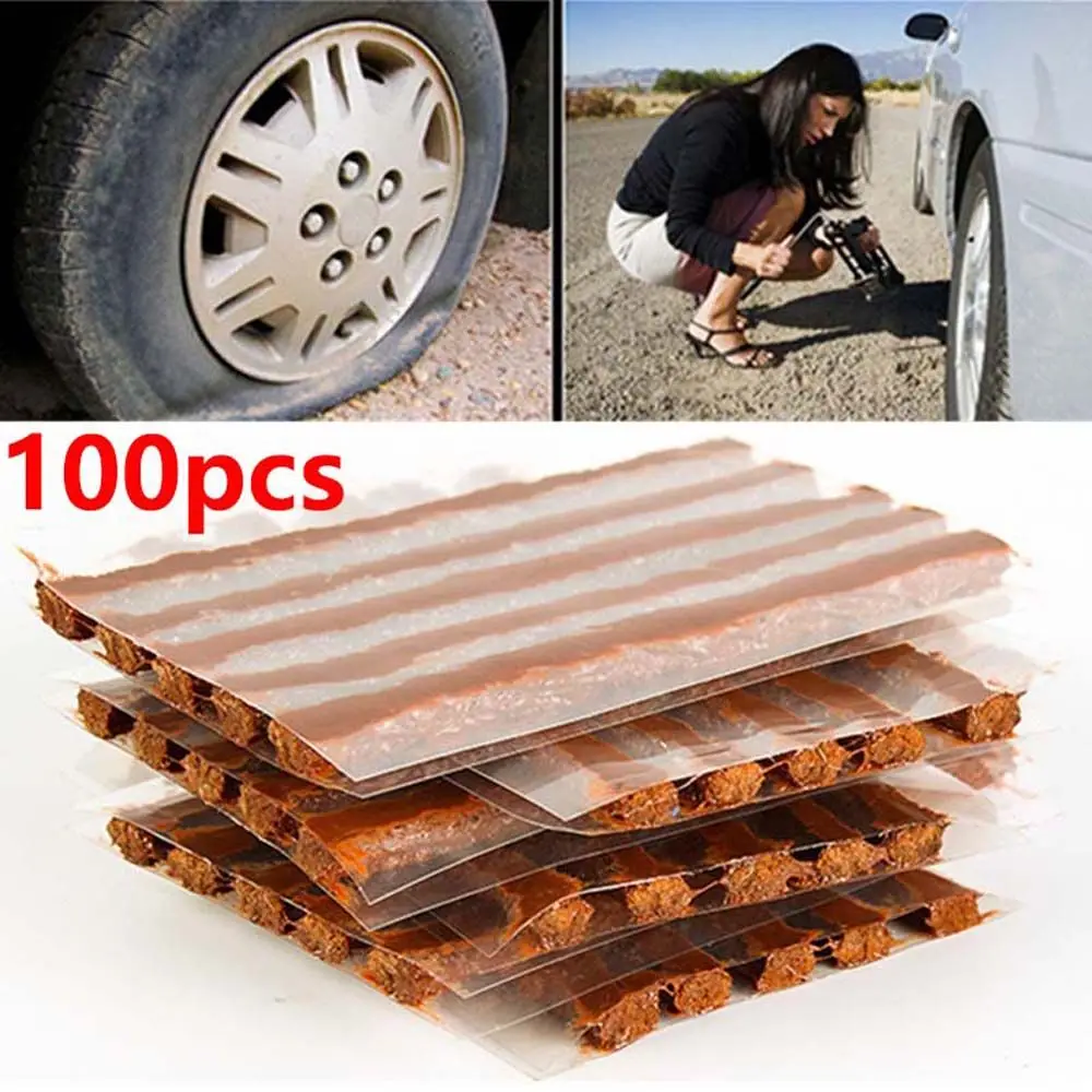 

Car Repair 100pcs Seal Puncture Emergency Strip Vacuum Tire Repair Strip Tire Repair Tools Auto Accessories Car Rubber strip