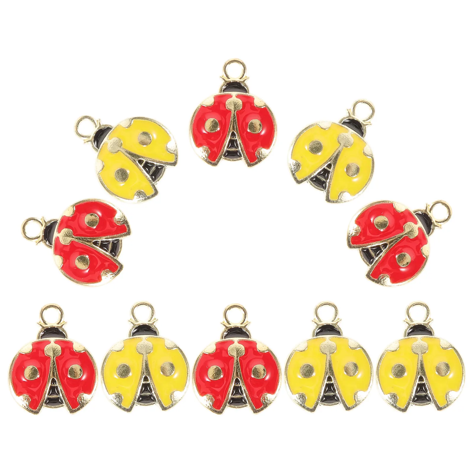 

10 шт. маленькие ювелирные изделия, подвески из сплава с божьей коровкой, аксессуары для самостоятельного изготовления ожерелья, браслета, брелок, ремесла, заколки для волос, подвески