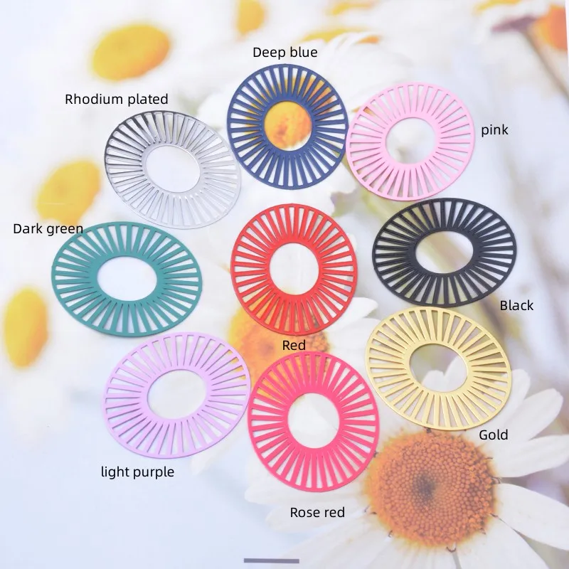 30 Stück AB7790 Bunte Ovale Anhänger aus Messing für Ohrringe, DIY Schmuckzubehör – Detail 3
