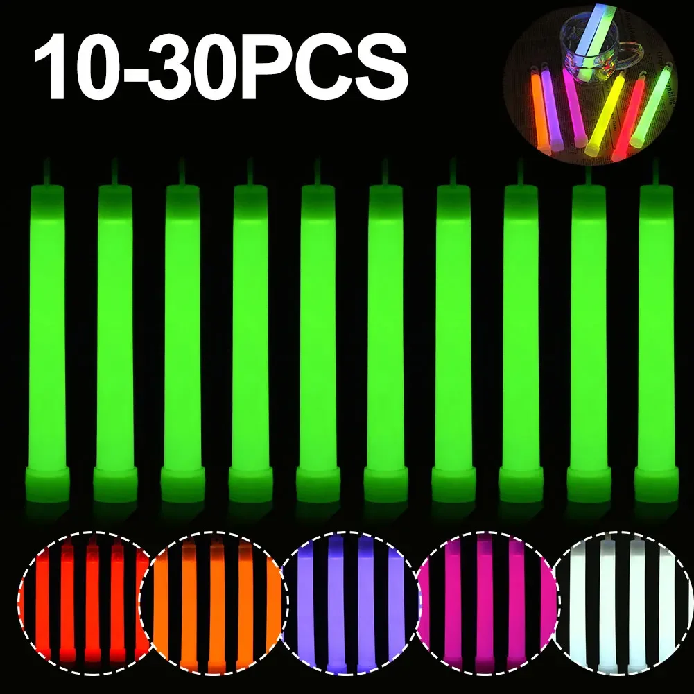 30pcs Glow Light Sticks Waterproof Military Concert Party Light Stick with Hook Camping Hiking Walking  Festival Supplies view 2