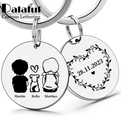 Personalized Keychain Love Gifts Customized Back Figure Name Key Chains Rings for Daddy Mom Car Key Pendant P026B