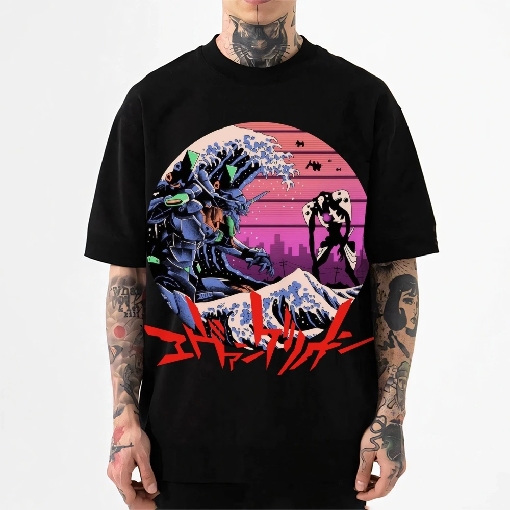 2026 Neues Neon Genesis Evangelion Print T-Shirt Kurzarm-T-Shirt Herren- und Damen-T-Shirt Herren-Oberteile Harajuku Streetwear