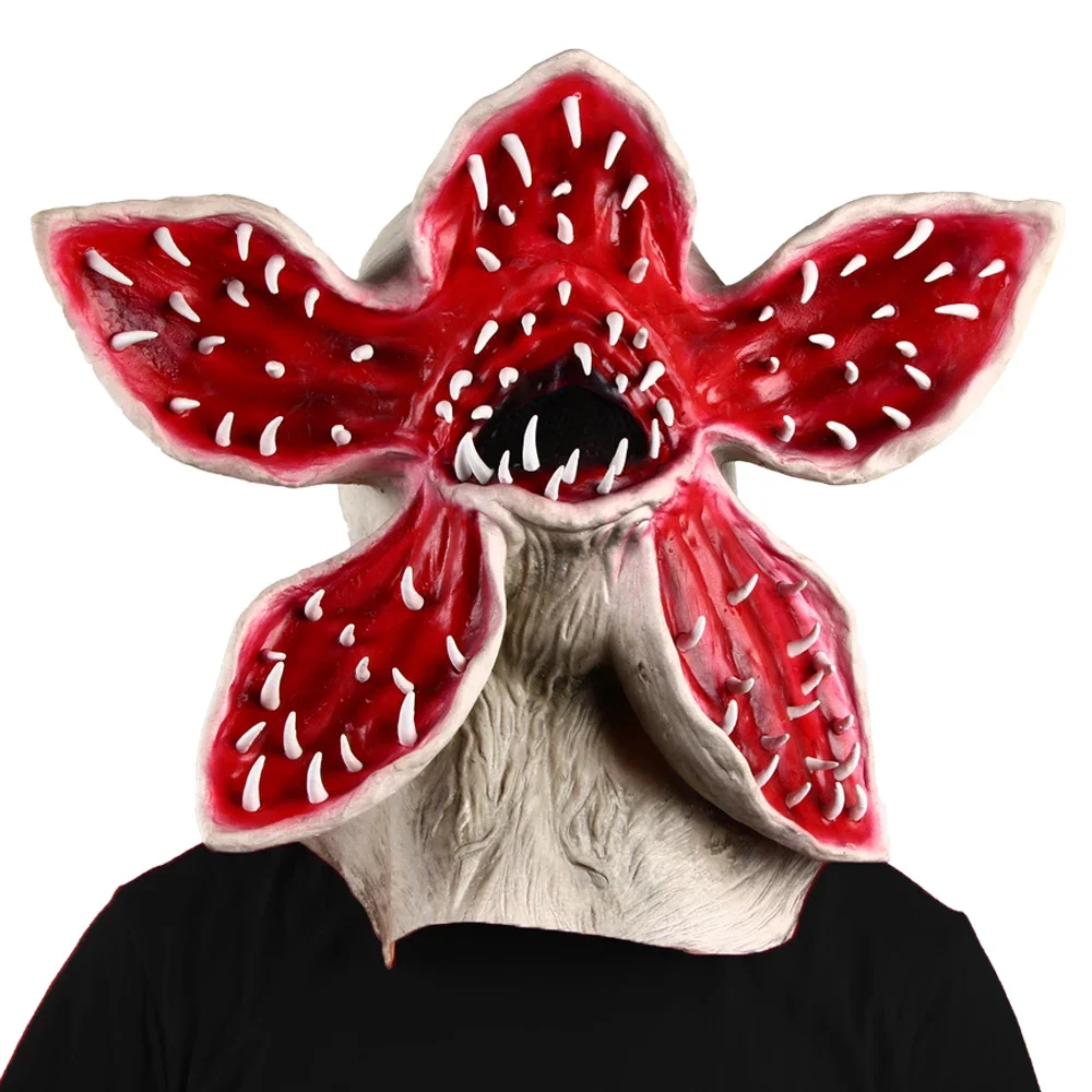 Demogorgon máscara de látex Halloween película de terror Cosplay disfraz de Demogorgon realista accesorios de accesorios para niños