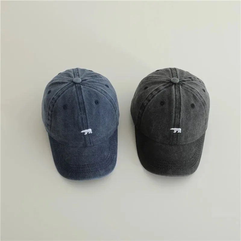 Kids Baseball Cap 49-53cm 2-6 Years Spring Summer Cartoon Embroidery Denim Girls Hat Toddler Boy Girl Vintage Snapback Caps view 4