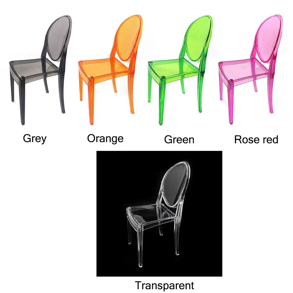 Silla de ocio para casa de muñecas a escala 1/6, muebles en miniatura de plástico Multicolor, accesorios para fotos, accesorios para muñecas, Mini silla con respaldo