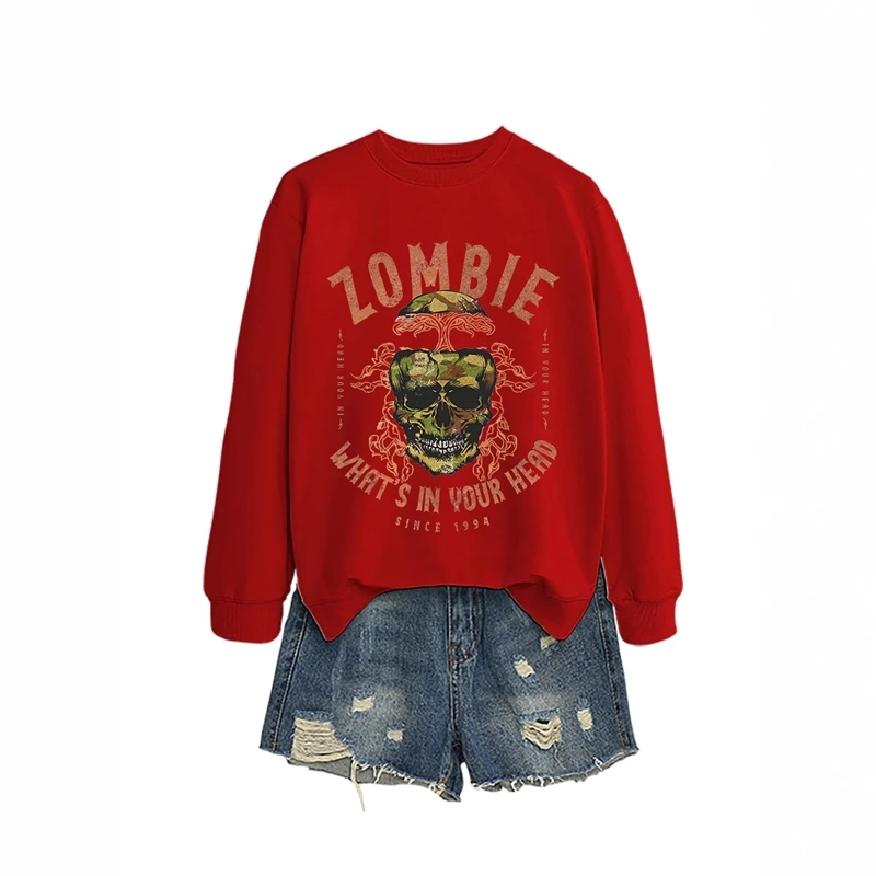 المرأة Crewneck البلوز الجمجمة غيبوبة طباعة القوطية بلوزة كاجوال للمراهقين والسيدات حفلة الهالوين نظرة مريحة هدية